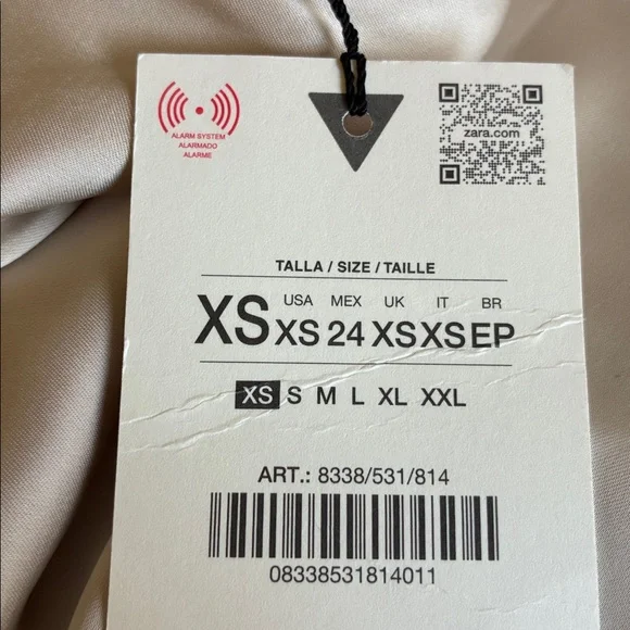 NWT. Zara Champagne Satin Effect Maxi Skirt. Size XS. - Picture 7 of 9